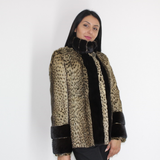 Libya cat jacket with mink trimming