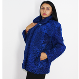 Astrakhan Colored blue-electric jacket