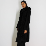Astrakhan black coat with mink trimming
