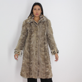Silver Grey mink coat with lynx trimming