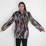 Multi-color mink jacket