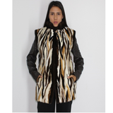 Multicolor mink vest