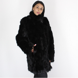 Black colored lynx pieces coat