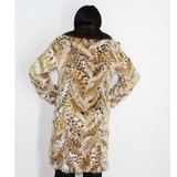 OMIKRON Lynx pieces coat with mink collar