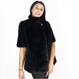 Blue-black colored mink vest