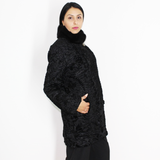 Astrakhan black jacket with mink collar