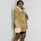 Astrakhan pearl jacket with pearl mink trimming