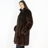 Demi-buff mink ¾ coat