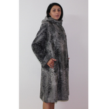 Astrakhan grey coat with astronaut hood