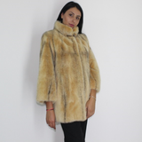 Colored black-cross pink gold mink jacket