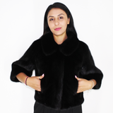 Black mink bolero