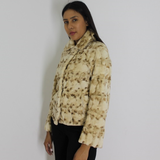 Beige and brown mink pieces jacket