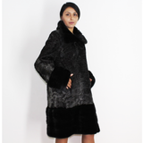 Astrakhan Anthracite coat with mink trimming