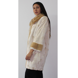 Shaved pearl mink thiliki with pastel mink trimming