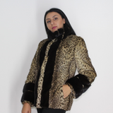 Libya cat jacket with mink trimming