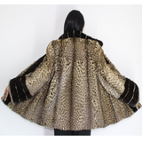 Libya cat jacket with mink trimming