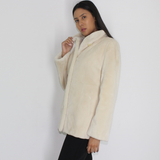 Ivory shaved mink jacket