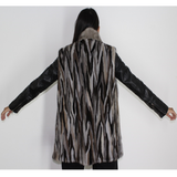 Multicolor mink vest