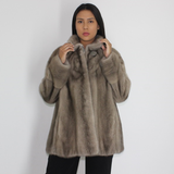 Silver grey mink jacket