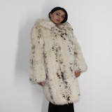White Fox colored with lynx printing and hood