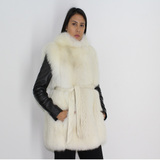 White shadow fox vest