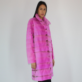 Fuchsia colored shaved mink coat