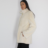 Ivory shaved mink jacket