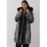 Astrakhan grey coat with hood