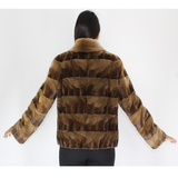 Demi-buff shaved mink pieces jacket