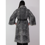 Astrakhan grey coat with ¾ sleeves