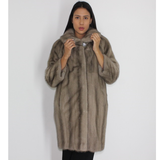 Silver grey mink coat