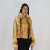 Tabaco mink pieces jacket