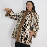  Multi-colored mink ¾ coat