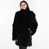 Black colored lynx pieces coat