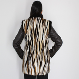 Multicolor mink vest