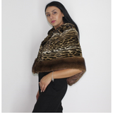 Ocelot with mink trimming stole