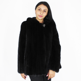 Blackglama mink jacket with hood