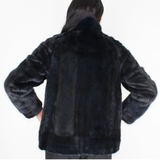 Blue-black colored mink sport jacket