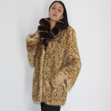 Animal print stamped mink jacket