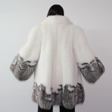 Combination of Snow and silver fox coat