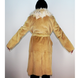  Apricot colored shaved nutria coat with fox collar