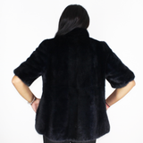 Blue-black colored mink vest