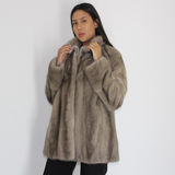 Silver grey mink jacket