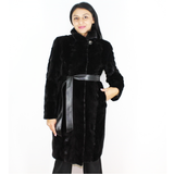 Black shaved mink pieces coat