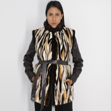 Multicolor mink vest