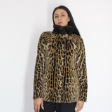 Ocelot jacket with mink collar