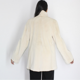 Ivory shaved mink jacket