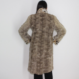 Silver Grey mink coat with lynx trimming