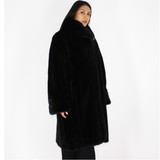 Black mink with hood