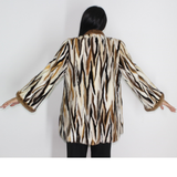  Multi-colored mink ¾ coat